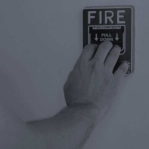 Fire alarm being activated