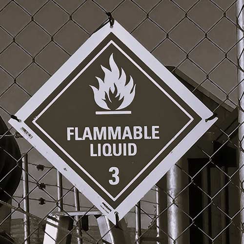 Warning for flamable liquid