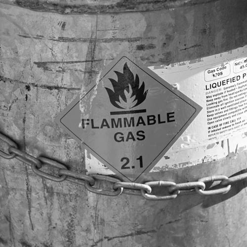 Warning for flamable gas
